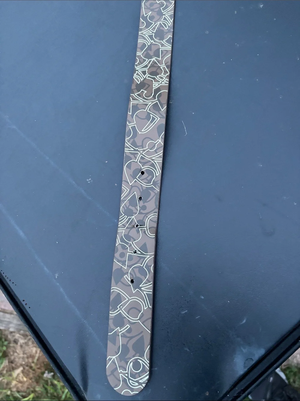 pistil Brown Patterned Leather Belt with Silver Buckle size S
